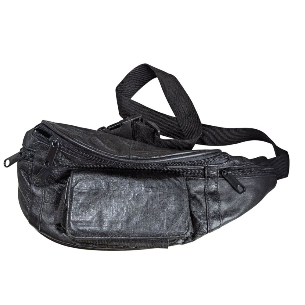 Vintage Zemuron Leather Fanny Pack With Adjustable Strap & Multiple Zipper Pocke